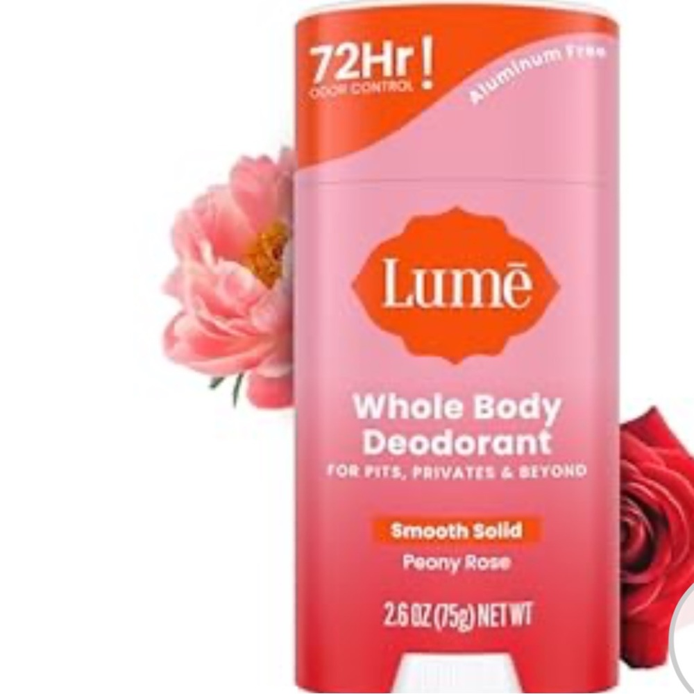 Lume Peony Rose Deodorant Cream Stick - Underarms and Private Parts 2.6 oz 75 g